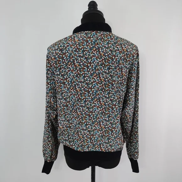 Vintage 80s Notations Womens Banded Multicolored Floral Top size 10 Art Teacher - Picture 6 of 10